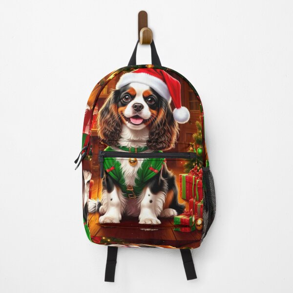 Item preview, Festive Cavalier King Charles Spaniel Christmas Elf designed and sold by AmetistLight.