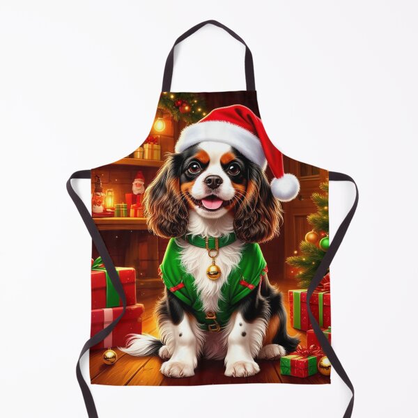 Item preview, Festive Cavalier King Charles Spaniel Christmas Elf designed and sold by AmetistLight.