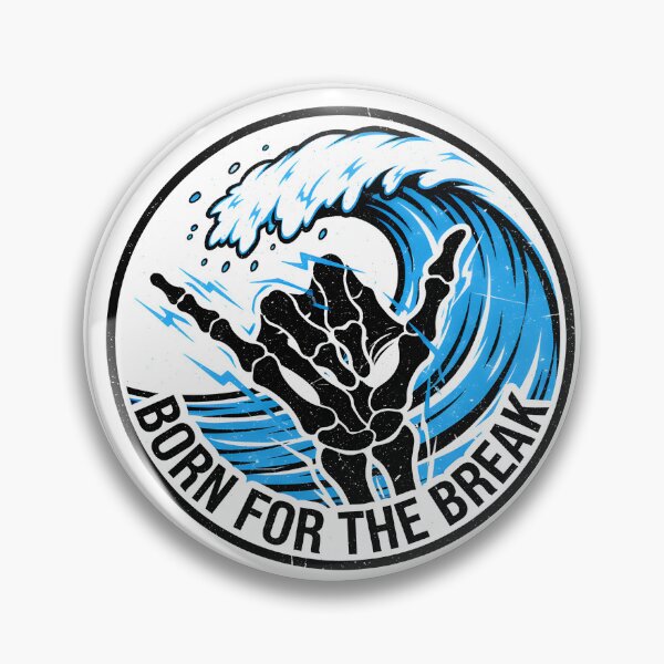 Item preview, Born for the Break Surfing Skeleton Sticker designed and sold by homydesign.
