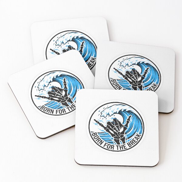 Item preview, Born for the Break Surfing Skeleton Sticker designed and sold by homydesign.