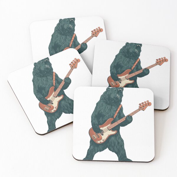 Artikelvorschau, Grizzlybär spielt Bassgitarre, Unisex-Musiker-Tiergrafik, lustiges Motiv für Musikliebhaber entworfen und verkauft von DesignDenDo ⭐⭐⭐⭐⭐.