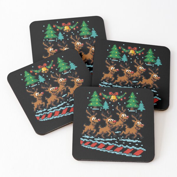 Item preview, 8-Bit Christmas Reindeer Parade - Retro Pixel Holiday Art designed and sold by Kotalo.