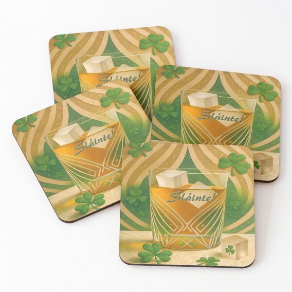 Item preview, St Patrick's Day Shamrock Whiskey Tumbler designed and sold by Lee Hiller Designs.