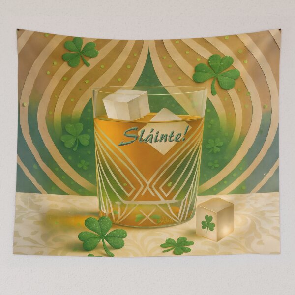 Item preview, St Patrick's Day Shamrock Whiskey Tumbler designed and sold by Lee Hiller Designs.