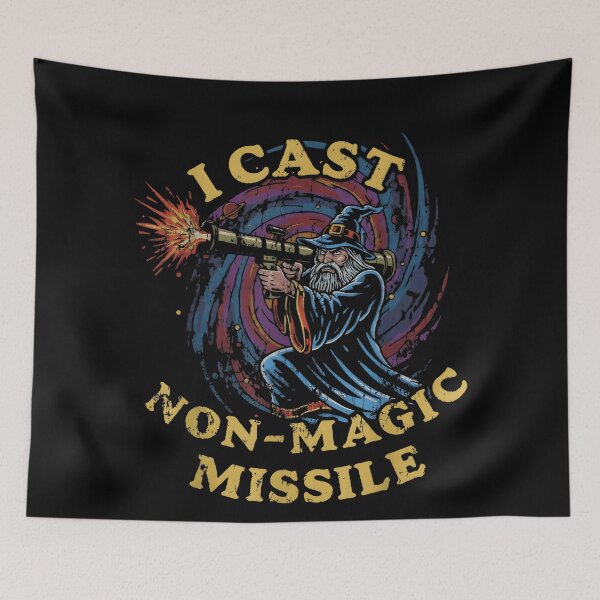 Item preview, I Cast Non Magic Missile Funny Wizard Parody Meme designed and sold by JohnBrightIdeas.