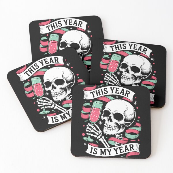 Item preview, Sarcastic New Year Skeleton Drinking  Xmas designed and sold by tiemacopaxer.