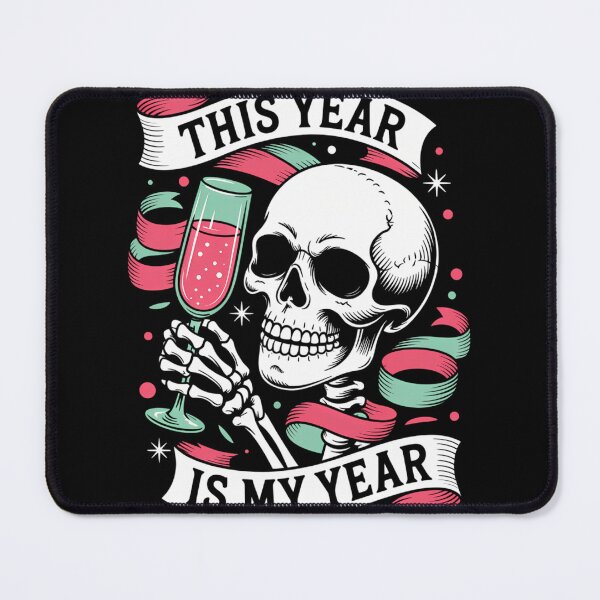 Item preview, Sarcastic New Year Skeleton Drinking  Xmas designed and sold by tiemacopaxer.