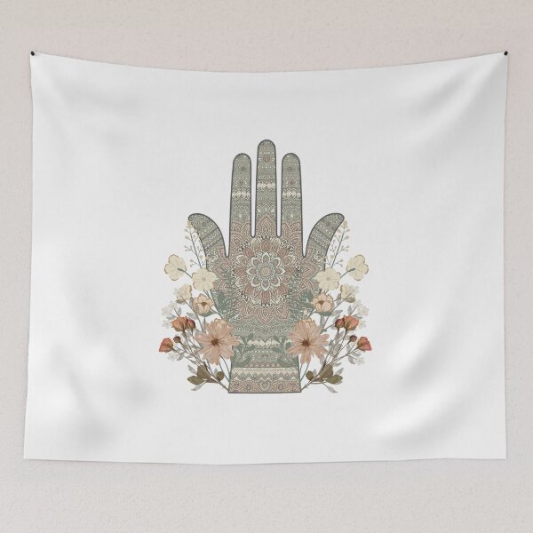 Item preview, Boho Floral Hamsa with Mandala – Spiritual Symbol of Protection and Calm designed and sold by JuanaDesigns.