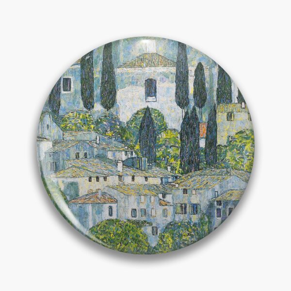 Item preview, Church in Cassone – Gustav Klimt Lake Garda Landscape Art Print (1913) designed and sold by Art Outlaws.