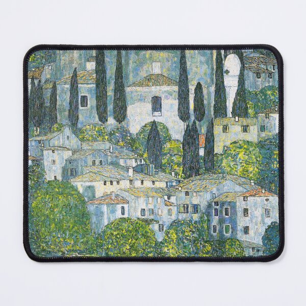 Item preview, Church in Cassone – Gustav Klimt Lake Garda Landscape Art Print (1913) designed and sold by Art Outlaws.