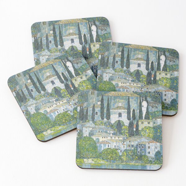 Item preview, Church in Cassone – Gustav Klimt Lake Garda Landscape Art Print (1913) designed and sold by Art Outlaws.