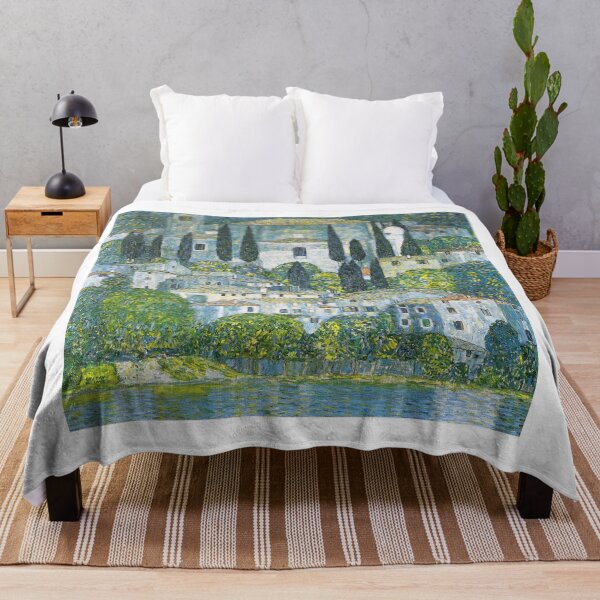 Item preview, Church in Cassone – Gustav Klimt Lake Garda Landscape Art Print (1913) designed and sold by Art Outlaws.