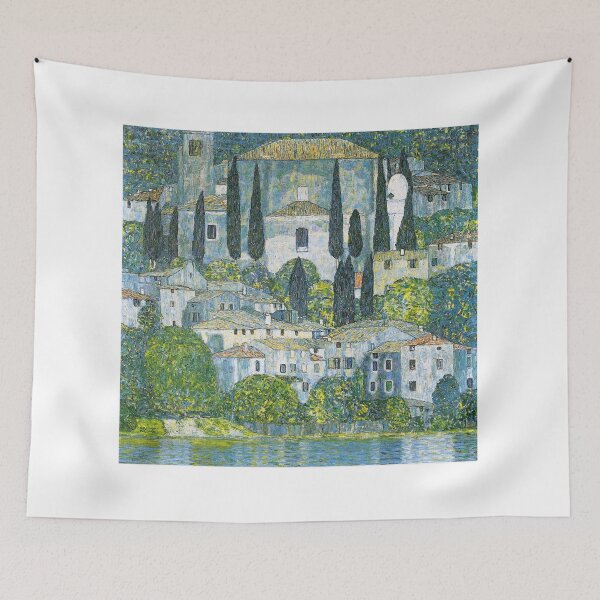 Item preview, Church in Cassone – Gustav Klimt Lake Garda Landscape Art Print (1913) designed and sold by Art Outlaws.