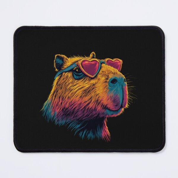 Item preview, Capybara Heart Glasses Neon Colorful Retro Animal Art Sublimation PNG designed and sold by DigitalArtByNow.