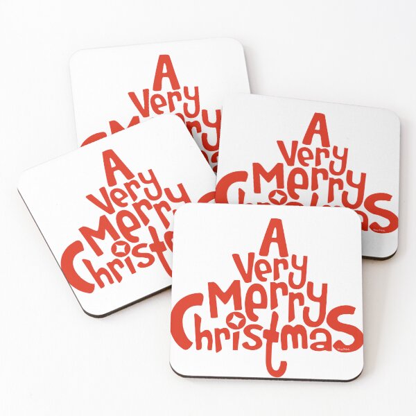 Item preview, A Very Merry Christmas Typography - Bold Red Holiday Quote Festive Text designed and sold by DesignArtist.ia.
