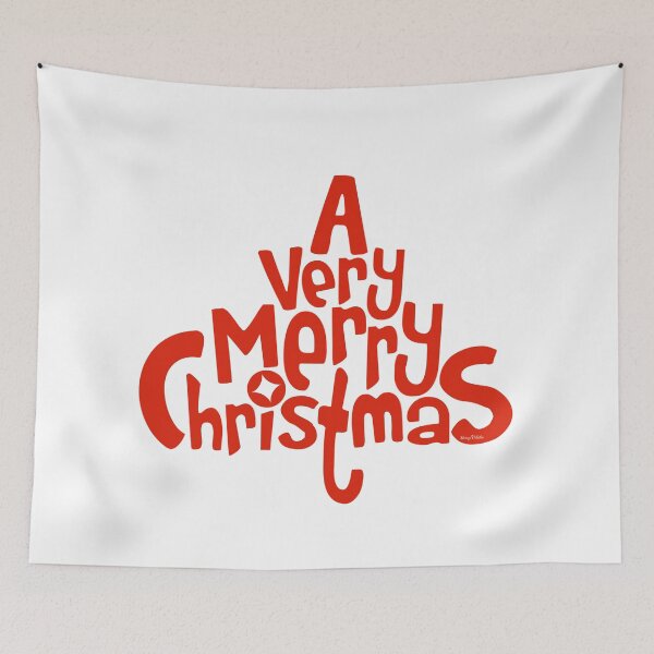 Item preview, A Very Merry Christmas Typography - Bold Red Holiday Quote Festive Text designed and sold by DesignArtist.ia.