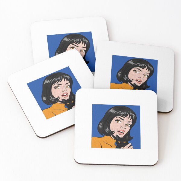 Item preview, Retro 60s Pop Art Woman with Black Cat Vintage Comic Style Art designed and sold by PopartbyL.