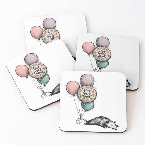 Item preview, Get well soon opossum designed and sold by BearnieB.