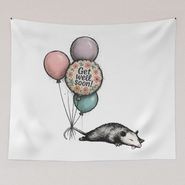 Item preview, Get well soon opossum designed and sold by BearnieB.