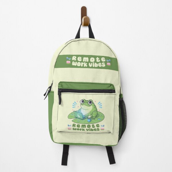 Item preview, Remote Work Vibes: Cute Frog Working on Laptop with Coffee designed and sold by DaVinciFeather.