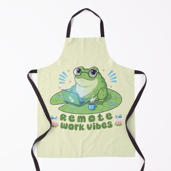 Item preview, Remote Work Vibes: Cute Frog Working on Laptop with Coffee designed and sold by DaVinciFeather.