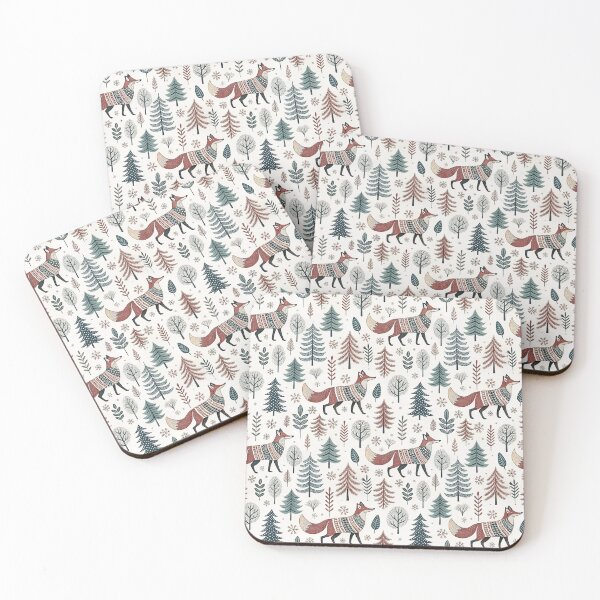 Item preview, Nordic Folk Foxes | Cozy Winter Animal Art designed and sold by Shuga-Design.