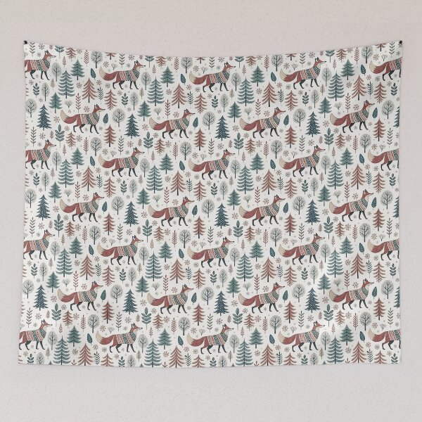 Item preview, Nordic Folk Foxes | Cozy Winter Animal Art designed and sold by Shuga-Design.