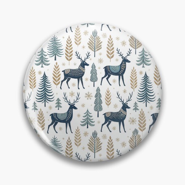 Aperçu de l'œuvre Cerf folklorique nordique | Art animalier d'hiver scandinave créée et vendue par Shuga-Design.