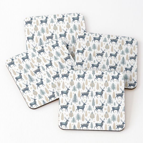 Item preview, Nordic Folk Deer | Scandinavian Winter Animal Art designed and sold by Shuga-Design.