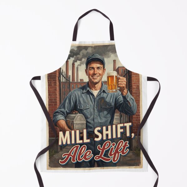 Item preview, Mill Shift Ale Lift Lowell Factory Worker Poster designed and sold by Cozy-Old-Pub.