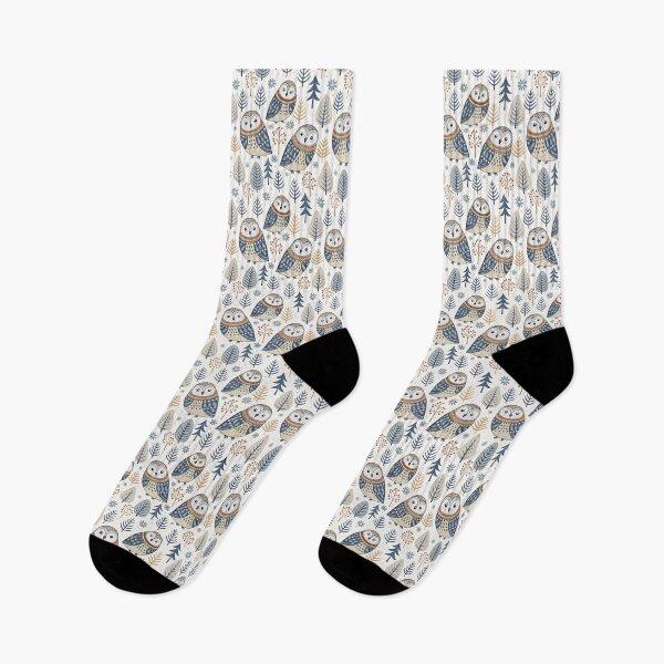 Item preview, Nordic Folk Owls | Cozy Scandinavian Winter Art designed and sold by Shuga-Design.