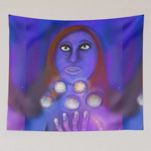 Item preview, Fantasy Sorceress Controlling Elements – Magic Art designed and sold by DCSMKreativ.