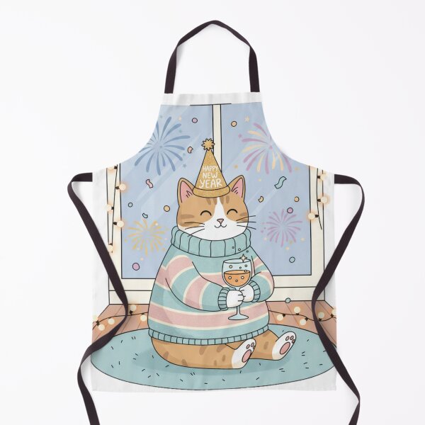 Item preview, Cozy Cat Celebrating New Year at Home designed and sold by Fandom Universe.