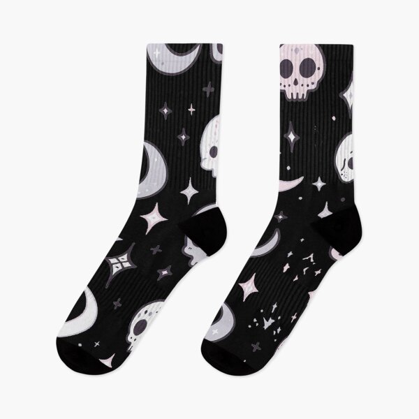 Item preview, Spooky Pastel Goth Pattern - Cute Pink Skulls and Moons Aesthetic designed and sold by Thompika.