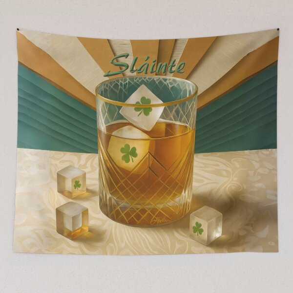 Item preview, St Patrick's Day Shamrock Ice Whiskey Tumbler Sláinte designed and sold by Lee Hiller Designs.