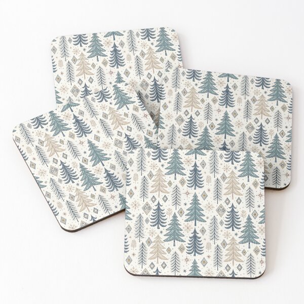 Item preview, Nordic Pine Trees & Folk Fillers | Winter Folk Art designed and sold by Shuga-Design.