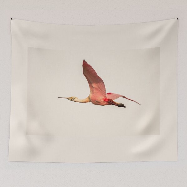 Item preview, Graceful Roseate Spoonbill in Flight designed and sold by Debra Martz.