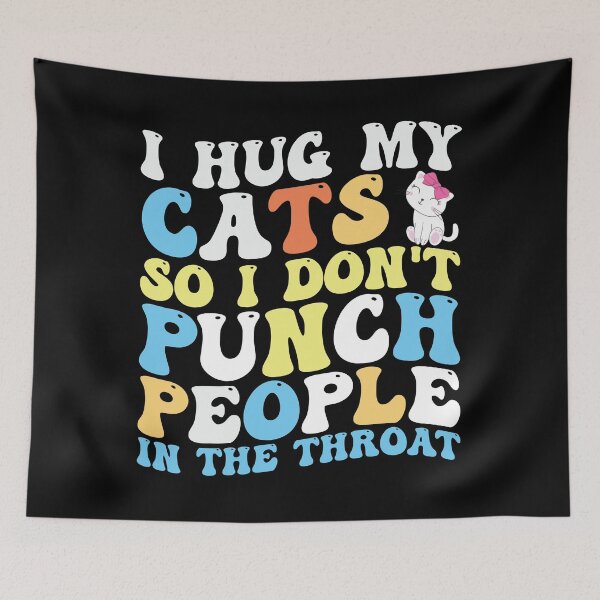 Item preview, I Hug My Cats So I Don’t Punch People Funny Cat Lover designed and sold by dianadouri.