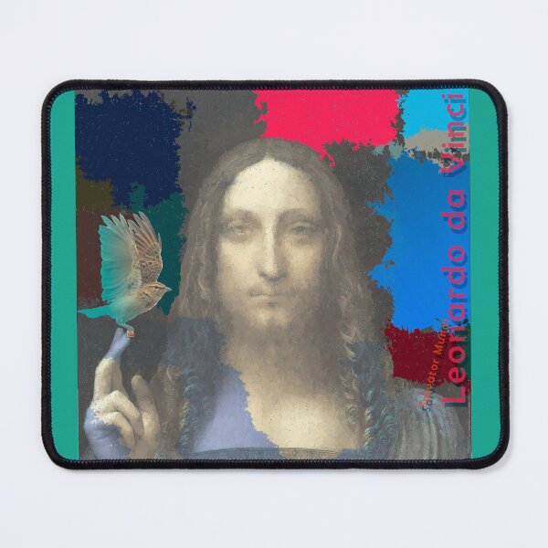 Item preview, Leonardo Da Vinci's Salvator Mundi and Lark Bird (Pop Art by ACCI) designed and sold by VanyssaGraphics.