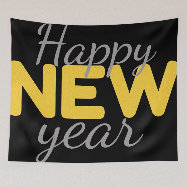 Item preview, Happy New Year Typography Design – Festive Celebration Lettering Art designed and sold by PixelWaveBD.