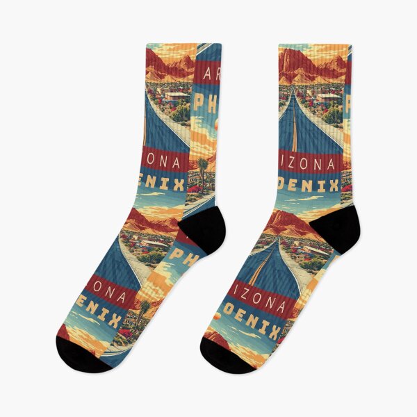 Item preview, Phoenix in Arizona, USA, Vector Vintage Art Travel Landscape designed and sold by MaateoDesign.