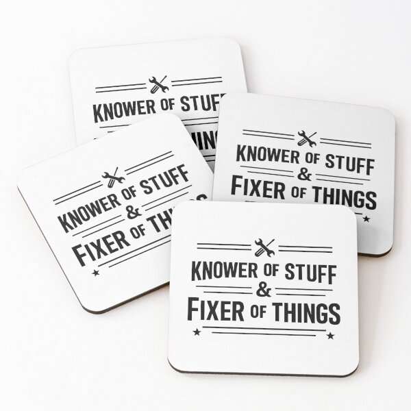 Item preview, Knower of Stuff Fixer of Things designed and sold by CloudyPress.