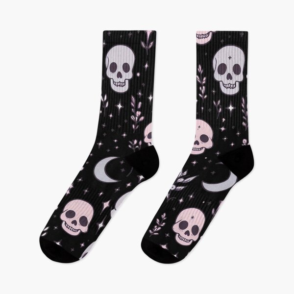 Item preview, Spooky Pastel Goth Pattern - Cute Pink Skulls and Moons Aesthetic 2 designed and sold by Thompika.