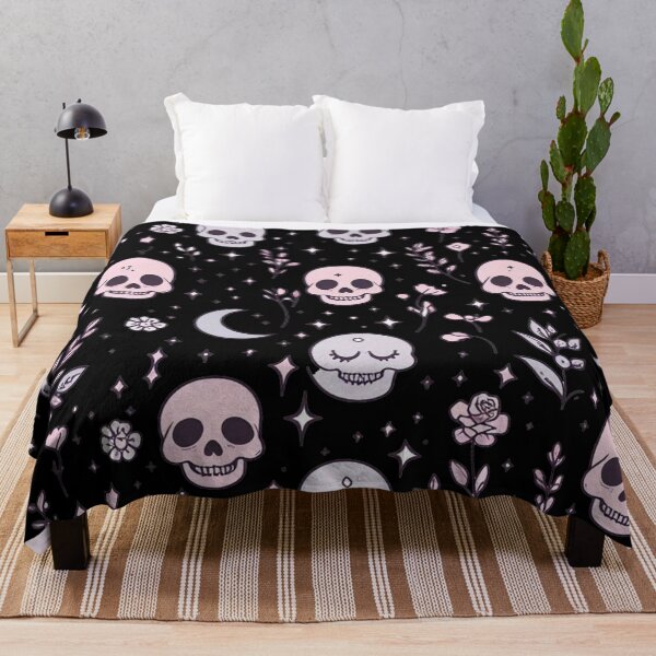 Item preview, Spooky Pastel Goth Pattern - Cute Pink Skulls and Moons Aesthetic 2 designed and sold by Thompika.