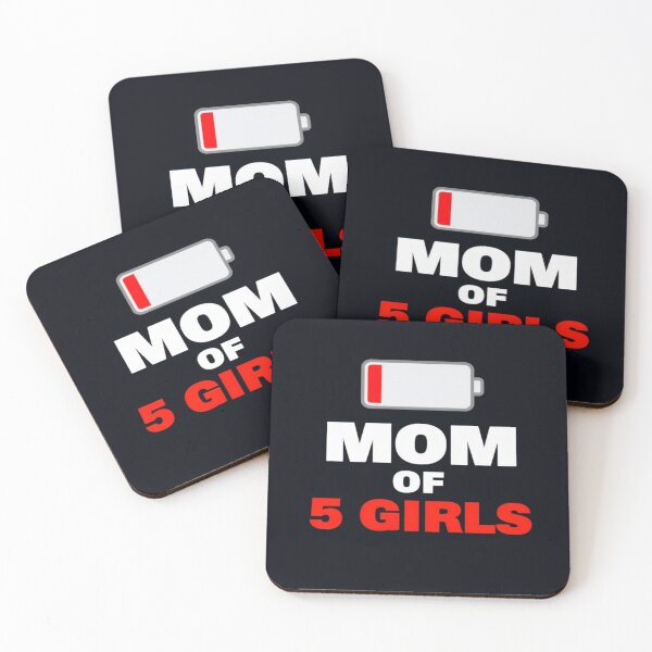 Item preview, Low Battery Mom of 5 Girls Funny Exhausted Parent Quote | Tired Mother Humor Gift for Moms designed and sold by Bright Nest Studio.