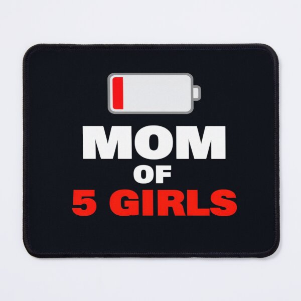 Item preview, Low Battery Mom of 5 Girls Funny Exhausted Parent Quote | Tired Mother Humor Gift for Moms designed and sold by Bright Nest Studio.