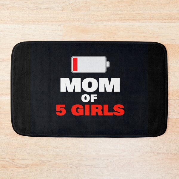 Item preview, Low Battery Mom of 5 Girls Funny Exhausted Parent Quote | Tired Mother Humor Gift for Moms designed and sold by Bright Nest Studio.