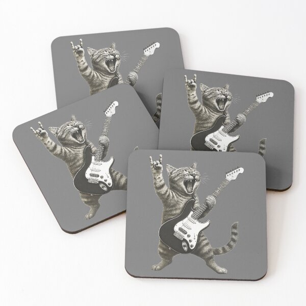 Item preview, Funny Cat Playing Guitar Rock and Roll designed and sold by KristineLi.