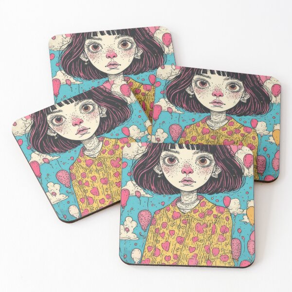 Item preview, Girl with hearts and balloons (Copy of copy of Bu) designed and sold by Mianku | Für das Leben.