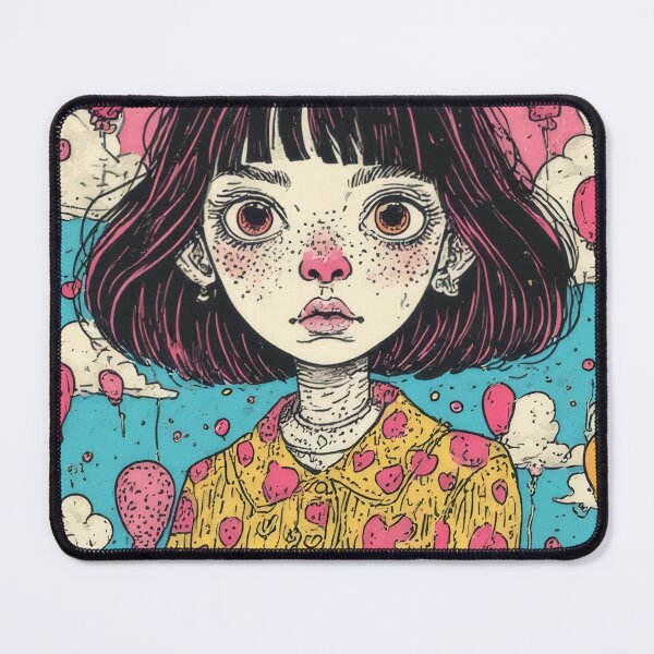 Item preview, Girl with hearts and balloons (Copy of copy of Bu) designed and sold by Mianku | Für das Leben.